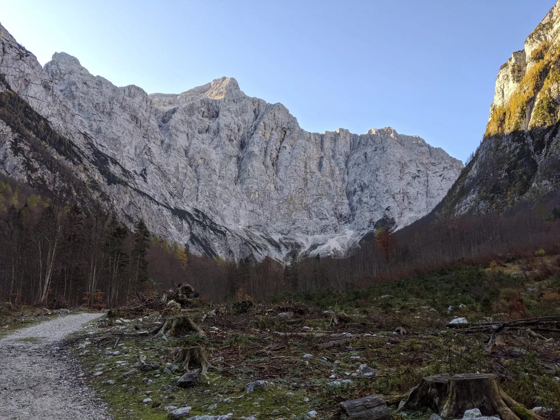 triglav north face in the morning
