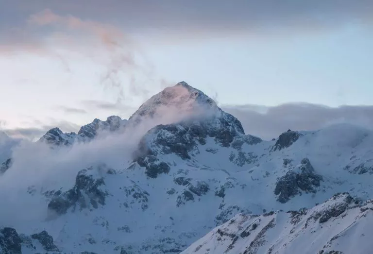 Abendlicher Blick auf den Berg Triglav