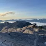 El albergue de Planika por la mañana desde arriba