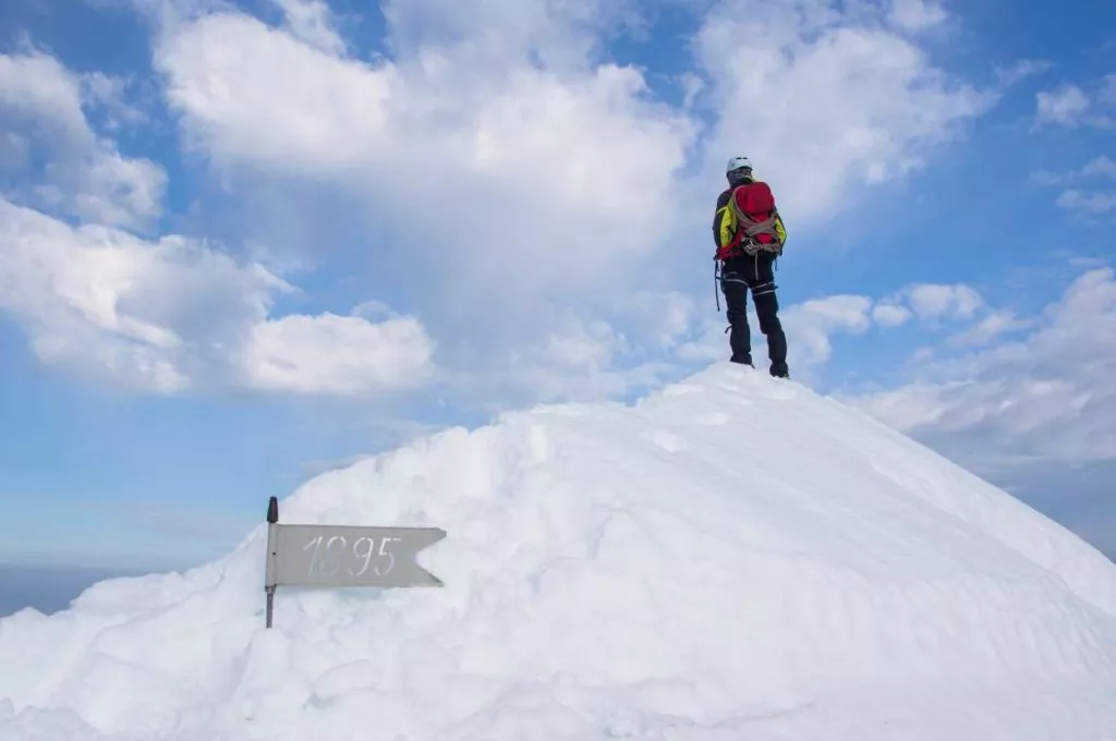 La cumbre del Triglav en invierno