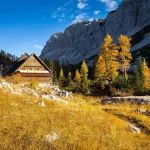 Triglav lakes lodge in autumn